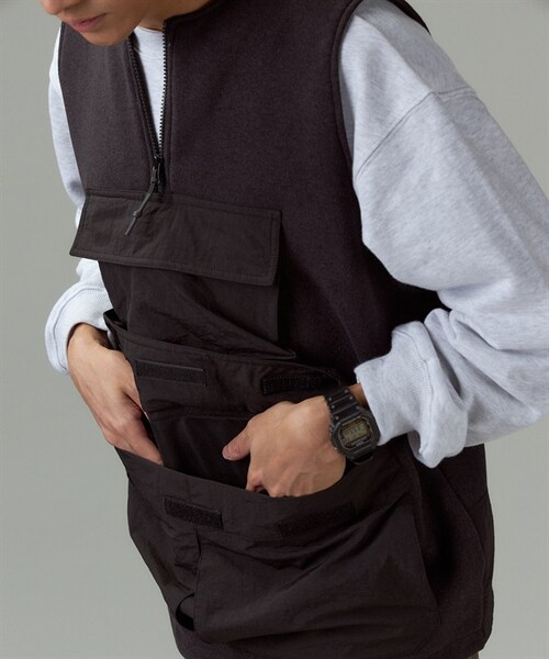 BURLAP OUTFITTER（バーラップアウトフィッター）の「Burlap Outfitter 針織刷毛拼接背心（その他・メンズ・黑色/BLACK/燕麥色/OATMEAL・黑色/BLACK/燕麥色/OATMEAL）」の7枚目の写真