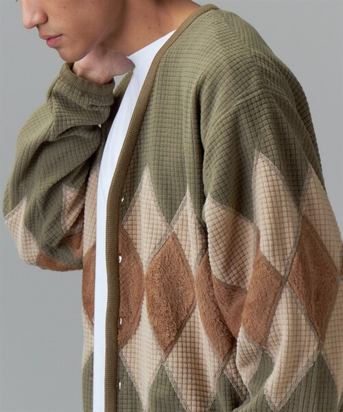 BURLAP OUTFITTER（バーラップアウトフィッター）の「Burlap Outfitter 菱格刷毛開襟衫（その他・メンズ・泥棕色/苔綠色・泥棕色/苔綠色）」の15枚目の写真