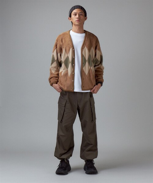 BURLAP OUTFITTER（バーラップアウトフィッター）の「Burlap Outfitter 菱格刷毛開襟衫（その他・メンズ・泥棕色/苔綠色・泥棕色/苔綠色）」の6枚目の写真