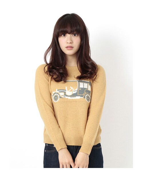 ehka sopo（エヘカソポ）の「クラシックカージャガードプルオーバー 1602201-42-13-11（ニット・セーター・レディース・杢グレー/イエロー/グリーン・M）」の3枚目の写真