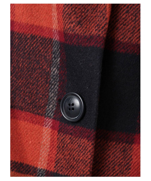 ehka sopo（エヘカソポ）の「チェックシャギーロングコート 1300991-42-13-11（コート　・レディース・グリーン/ネイビー・M）」の8枚目の写真