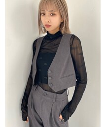 EMODA | ノーカラーコンパクトベスト(ベスト)