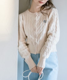 OLIVE des OLIVE | 刺繍入りケーブルカーディガン(カーディガン/ボレロ)