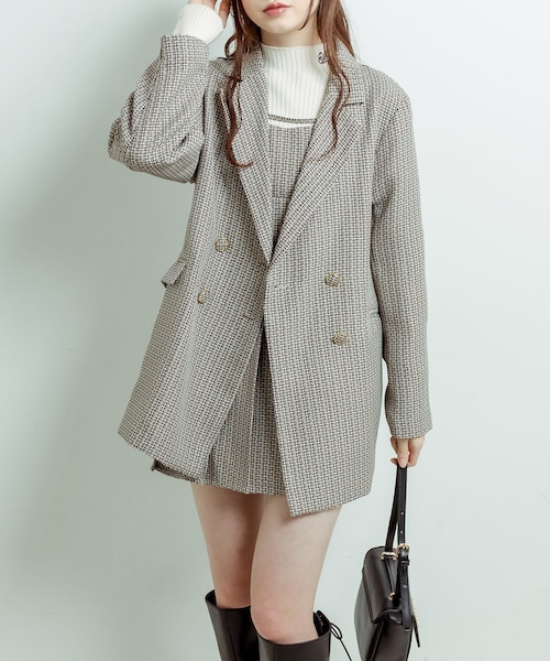 OLIVE des OLIVE(オリーブデオリーブ)の「【セットアップ対応】ロングテーラードジャケット(テーラードジャケット・レディース・ベージュ/ネイビー/ブラック・FREE)」の1枚目の写真