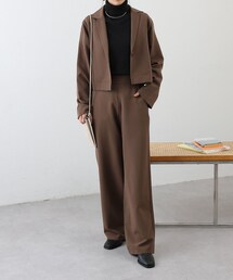 【WEB限定/一部店舗】ストレッチジョーゼットワイドパンツ＆ショートジャケット