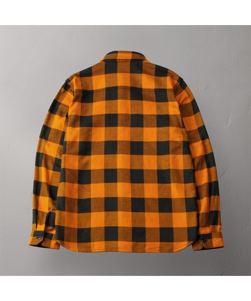 The Flat Head（ザ・フラットヘッド）の「FNSNR101L ORGxCHA Block Check Flannel Shirt