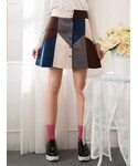 Shalex | Spliced Suede Skirt(裙子)