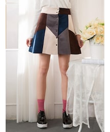 Shalex | Spliced Suede Skirt(スカート)