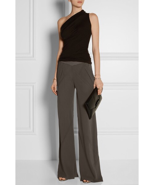 Rick Owens（リックオウエンス）の「Rick Owens Bias silk-georgette wide-leg pants（その他パンツ・レディース・Gray・IT40）」の3枚目の写真