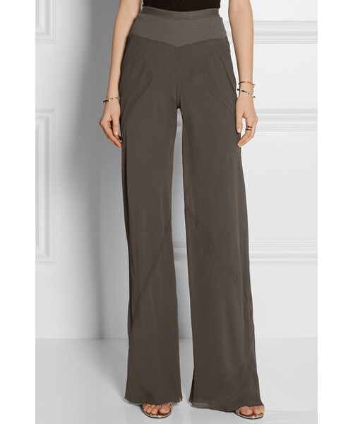 Rick Owens（リックオウエンス）の「Rick Owens Bias silk-georgette wide-leg pants（その他パンツ・レディース・Gray・IT40）」の5枚目の写真