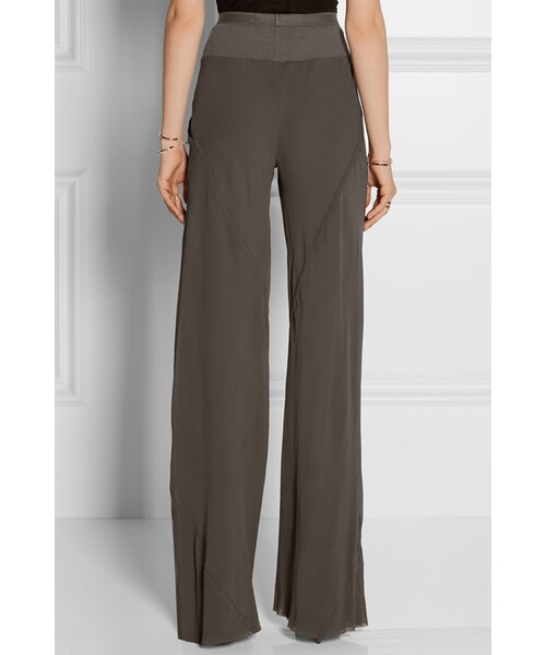 Rick Owens（リックオウエンス）の「Rick Owens Bias silk-georgette wide-leg pants（その他パンツ・レディース・Gray・IT40）」の4枚目の写真
