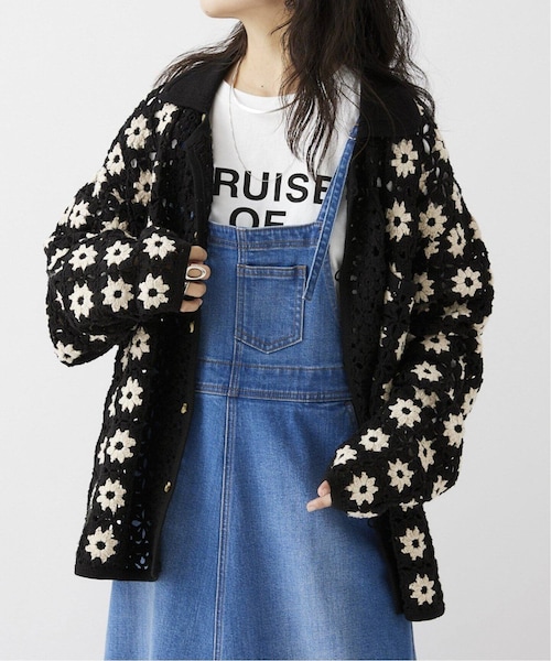 JOURNAL STANDARD relume（ジャーナルスタンダード　レリューム）の「《予約》CALIFORNIA クロシェアミ ニットカーディガン "FL"（その他・ブラック/M/L）」の11枚目の写真