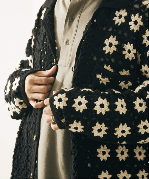 JOURNAL STANDARD relume（ジャーナルスタンダード　レリューム）の「《予約》CALIFORNIA クロシェアミ ニットカーディガン "FL"（その他・ブラック/M/L）」の7枚目の写真