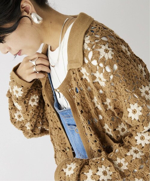 JOURNAL STANDARD relume（ジャーナルスタンダード　レリューム）の「《予約》CALIFORNIA クロシェアミ ニットカーディガン "FL"（その他・ブラック/M/L）」の20枚目の写真