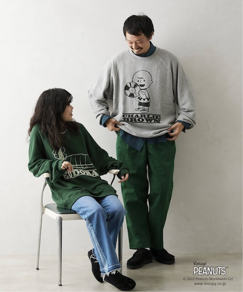 23A/W ジャースタ別注 PEANUTS×SPORTS WEAR スウェット PEANUTS × SPORTS WEAR by relume 別注 ハーフスリーブ