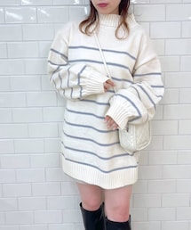 OLIVE des OLIVE | ボーダーチュニック(ニット/セーター)