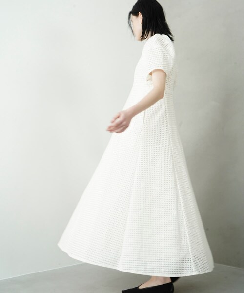 CLANE(クラネ)の「DOT MESH ONE PIECE(ワンピース・レディース・WHT/BLK・1)」の1枚目の写真