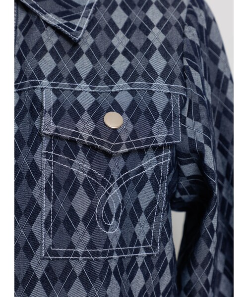 Marjorie（マージョリー）の「天賜的驕傲，菱格撞色車線短版外套（ジャケット/アウター・レディース・牛仔藍・S/M）」の9枚目の写真