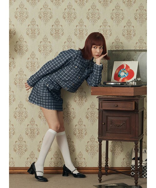 Marjorie（マージョリー）の「天賜的驕傲，菱格撞色車線短版外套（ジャケット/アウター・レディース・牛仔藍・S/M）」の4枚目の写真