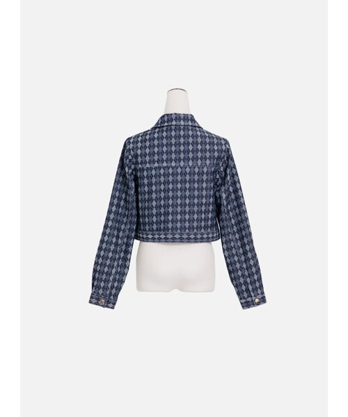 Marjorie（マージョリー）の「天賜的驕傲，菱格撞色車線短版外套（ジャケット/アウター・レディース・牛仔藍・S/M）」の8枚目の写真