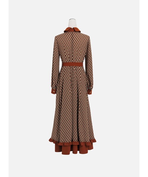 Marjorie（マージョリー）の「不滅玩心，造型荷葉領片印花長洋裝（ワンピース/ドレス・レディース・印花・S/M/L）」の9枚目の写真