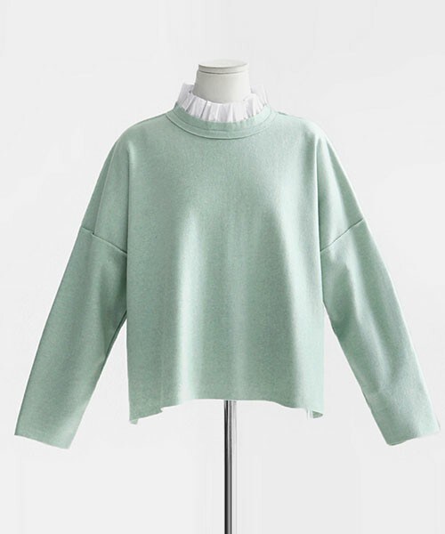 DHOLIC（ディーホリック）の「フリルハイネックレイヤードブラウス（シャツ/ブラウス・レディース・ピンク/ミント/ネイビー・free）」の2枚目の写真