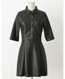 imvely | レザーAラインワンピース(ワンピース)