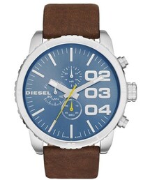 DIESEL | DIESEL® 'Double Down' Chronograph Leather Strap Watch, 51mm case(アナログ腕時計)
