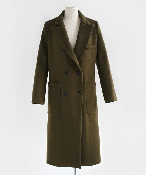 DHOLIC（ディーホリック）の「バックスリットダブルロングコート（その他アウター・レディース・アイボリー/カーキ/スカイブルー/ライトピンク/ワイン・free）」の2枚目の写真