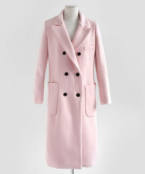 DHOLIC（ディーホリック）の「バックスリットダブルロングコート（その他アウター・レディース・アイボリー/カーキ/スカイブルー/ライトピンク/ワイン・free）」の4枚目の写真