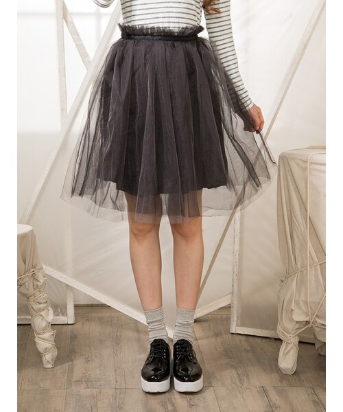 Shalexの「Tulle Midi Skirt(スカート・レディース・Grey・Free Size)」の1枚目の写真