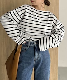 CAPRICIEUX LE'MAGE | ボーダーワイドプルオーバー(ニット/セーター)