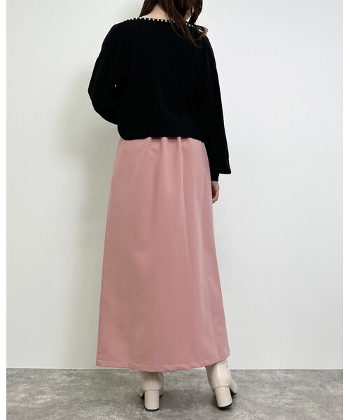 INGNI(イング)の「【春の新作】ビット付スリットナロー/スカート(スカート・レディース・アイボリー/クロ/ピンク・F)」の9枚目の写真