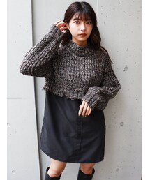 MURUA | ミクスチャーニットドッキングワンピース(ワンピース)