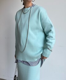 DouDou | ダブルジャガードニットボートネックプルオーバー(ニット/セーター)