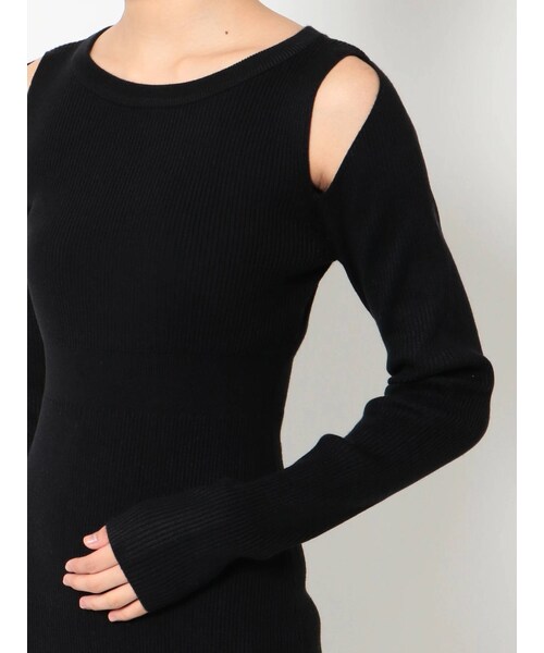 EMODA(エモダ)の「カーブスリットマキシニットワンピース(ワンピース・ベージュ/グレー/ブラック・F)」の17枚目の写真