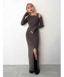 EMODA | カーブスリットマキシニットワンピース(ワンピース/ドレス)