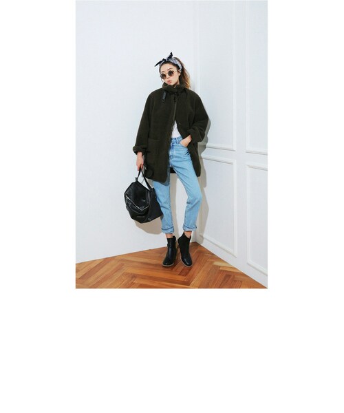 STYLENANDA（スタイルナンダ）の「ハイネックハーフ丈ボアコート 