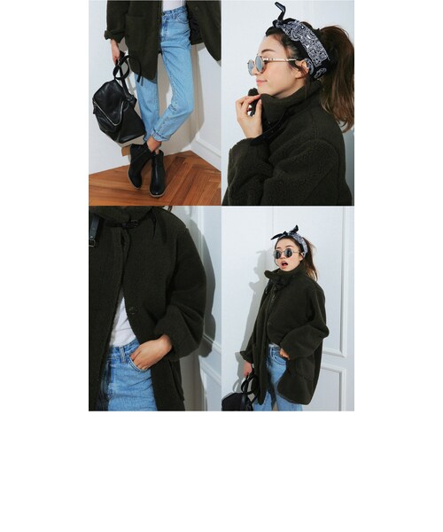STYLENANDA（スタイルナンダ）の「ハイネックハーフ丈ボアコート 