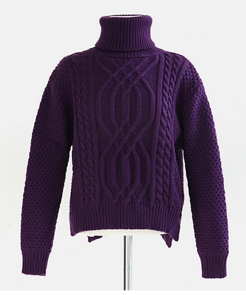 DHOLIC（ディーホリック）の「ユニーク編みクロップドタートルニット（ニット/セーター・レディース・ホワイトアイボリー/ピンク/パープル・free）」の2枚目の写真