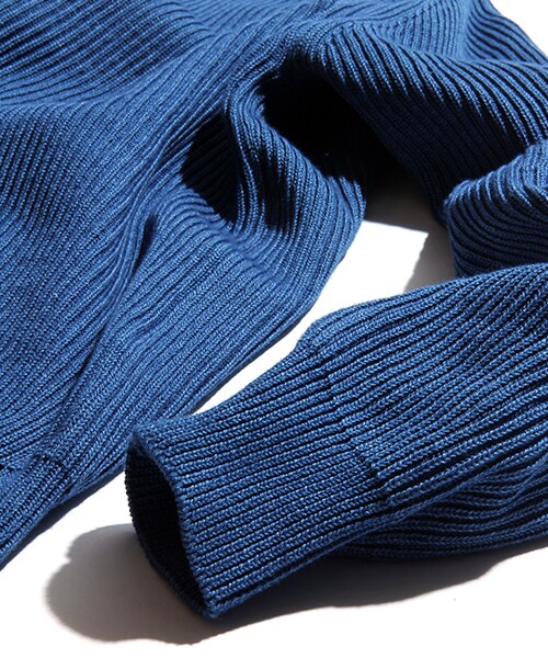 FREAK'S STORE（フリークスストア）の「【15SS新作】 -MADE IN JAPAN- インディゴ畔編クルーネックニット（その他・メンズ・サックスブルー/ネイビー/ボーダー/ストライプ・M/L）」の10枚目の写真