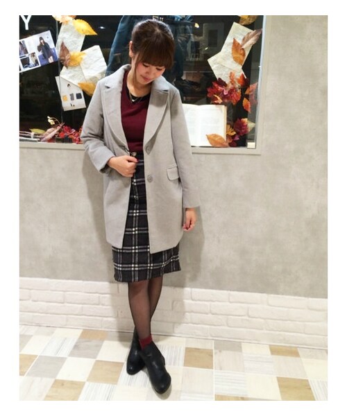 PAGEBOY（ページボーイ）の「【mini12月号掲載】フェイクビーバーチェスターコート（ジャケット/アウター・レディース・グレー系/キャメル/ブルー/ネイビー・S/M）」の15枚目の写真