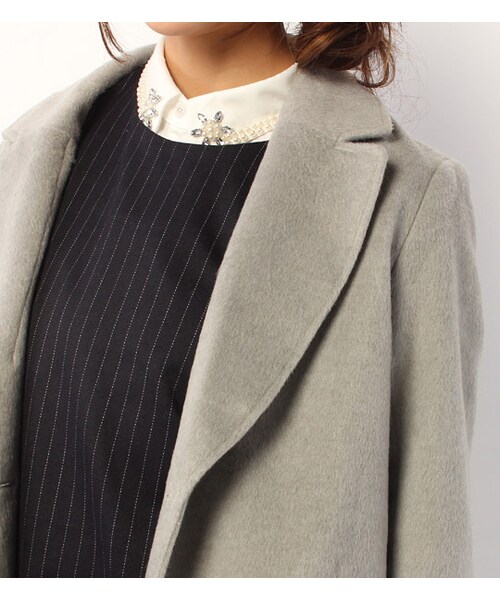 PAGEBOY（ページボーイ）の「【mini12月号掲載】フェイクビーバーチェスターコート（ジャケット/アウター・レディース・グレー系/キャメル/ブルー/ネイビー・S/M）」の7枚目の写真