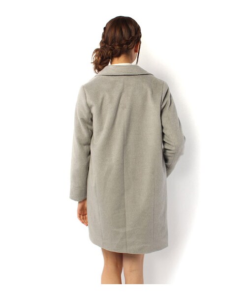 PAGEBOY（ページボーイ）の「【mini12月号掲載】フェイクビーバーチェスターコート（ジャケット/アウター・レディース・グレー系/キャメル/ブルー/ネイビー・S/M）」の5枚目の写真