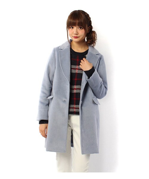 PAGEBOY（ページボーイ）の「【mini12月号掲載】フェイクビーバーチェスターコート（ジャケット/アウター・レディース・グレー系/キャメル/ブルー/ネイビー・S/M）」の3枚目の写真