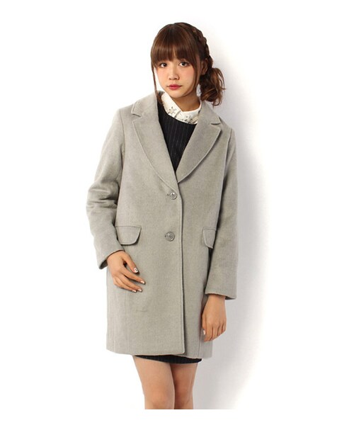 PAGEBOY（ページボーイ）の「【mini12月号掲載】フェイクビーバーチェスターコート（ジャケット/アウター・レディース・グレー系/キャメル/ブルー/ネイビー・S/M）」の12枚目の写真