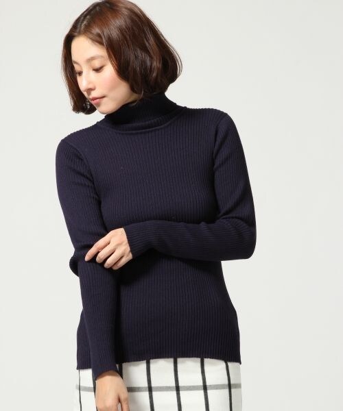 LEPSIM(レプシィム)の「【NEW ARRIVAL】12GリブタートルLS(トップス・レディース・オフ/ブラック/グレー/ネイビー・M/L)」の4枚目の写真