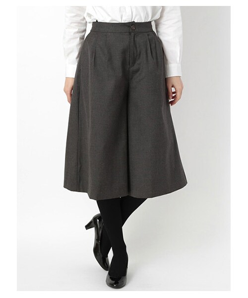 earth music&ecology（アースミュージックアンドエコロジー）の「・ガウチョパンツ（パンツ・レディース・杢グレー/ブラック/ボルドー/グリーン・F）」の7枚目の写真