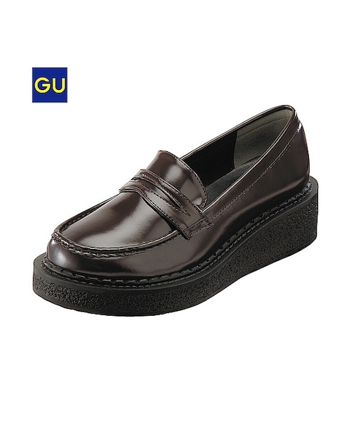 GU（ジーユー）の「（GU）ＷＯＭＥＮプラットフォームローファー（WOMEN ⁄ シューズ・レディース・BLACK/DARK BROWN/80・S/M/L）」の2枚目の写真