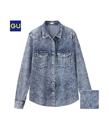 GU | （GU）デニムシャツ（ケミカル・長袖）(トップス)
